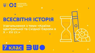 7 клас. Всесвітня історія. Узагальнення з теми «Країни Центральної та Східної Європи в X-XV ст.