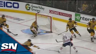 Golden Knights' Jonathan Quick FLASHES His Stick To Rob Leon Draisaitl Of Sure Goal