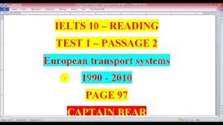 READING - IELTS 10 - THE EUROPEAN TRANSPORT SYSTEMS - 1990 - 2020