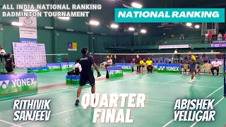 RITHVIK SANJEEV vs ABISHEK YELLIGAR || QuarterFinal - Men Singles All India Ranking Bangalore 2024