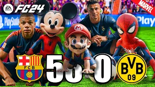 FIFA 24 | RONALDO, SPIDER-MAN, MARIO, MIKEY MOUSE ALL STARS | FC BARCELONA VS BORUSSIA DORTMUND