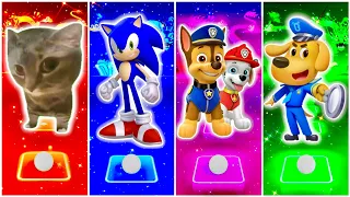 Chipi Chapa Cat 🆚 Sonic Prime 🆚 PAW Patrol 🆚 Sheriff Labrador | Who Is Best?🎯 in Tiles Hop EDM Rush🎶