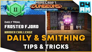 Blacksmith Upgrading & Daily Trial Advice in Minecraft Dungeons: Creeping Winter DLC