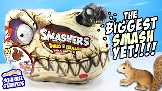 SMASHERS Dino Island T Rex Battles! Tyrannosaurus Fossil Skull Cracking Experience Review