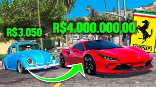 Troquei um carro HUMILDE em uma FERRARI SUPER RARA no GTA 5