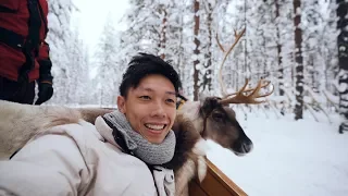 Santa Claus Village + Reindeer & Husky Sledding! | Finland Travel Vlog 03