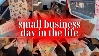 SMALL BUSINESS DAY IN THE LIFE // How I make sticker sheets, Editing videos & more