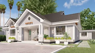 HOUSE DESIGN 4 Bedroom Bungalow | Exterior & Interior Animation @katveldesigns