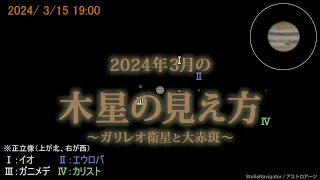 木星のガリレオ衛星と大赤斑：2024年3月