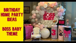 DIY Birthday party decoration ideas | Boss Baby Theme |  Home Birthday