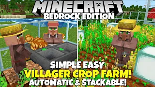 Minecraft Bedrock: Automatic Villager CROP FARM! Cheap & Easy! MCPE Xbox Ps4 PC