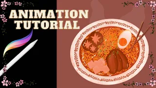 How to animate Anime Ramen Noodles tutorial // procreate //