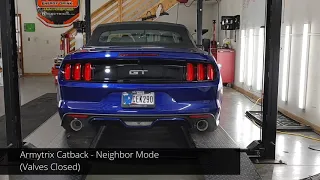 2017 Ford Mustang GT - Armytrix Catback Exhaust System - 3 Mode Comparison