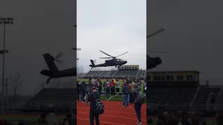 Apache Attack Helicopter at School