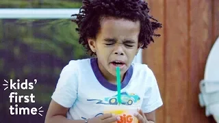 Kids Experience Their First Brain Freeze | Kids First Time | HiHo Kids