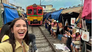 De compras en el peligroso Mercado-Tren de Tailandia | Maeklong