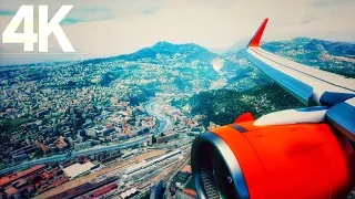 Nice Cote d'Azur Airport Approach EXTREME REALISM 4K Microsoft Flight Simulator 2020 A32NX