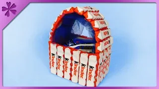 DIY Kinder Chocolate basket with gift inside (ENG Subtitles) - Speed up #603