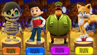 Tag with Haunted Skele Ryan vs Ryder Paw Patrol vs Inspector Subway Surfers vs Sonic Movie Tails