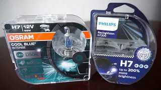 OSRAM Cool Blue Intense NEXT GEN vs Philips RacingVision GT200