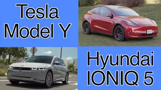 Tesla Model Y versus the Hyundai IONIQ 5 comparison