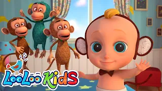 60 MIN - Five Little Monkeys Jumping On The Bed 🐵 Kids Songs & Children Nursery Rhyme by LooLoo Kids