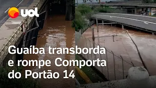 Inundações em Porto Alegre: Guaíba transborda e rompe Comporta do Portão 14 do Cais Mauá; veja vídeo