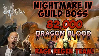 Watcher of Realms Guild Boss IV Rage Regen Strategy Version 3! 80,000+ Dragon Blood!