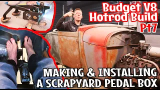 Budget V8 Hotrod Build - Pt7. Making a pedal box, master cylinder instal, and more chassis work!
