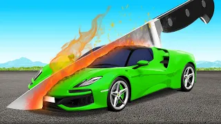 1,000 Degree Knife VS Fast Cars (BeamNG Drive)