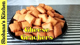 Cheese Biscuits - Homemade Cheese Crackers Recipe ~ Only 4 Ingredients - Kids Snack Recipe