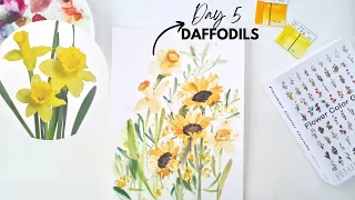 Flower Color Guide Summer Paint Party | Day 5: YELLOW Daffodils