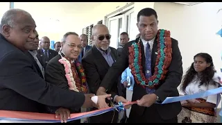 Fiji Minister of Education officiates at the commissioning of new school block.