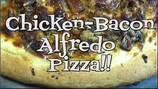 Chicken, Bacon, Onion and Mushroom Alfredo Pizza!  Noreen's Kitchen