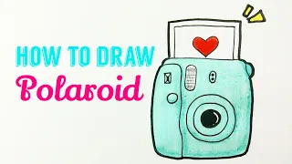 HOW TO DRAW INSTANT CAMERA 📸 | Easy & Cute Polaroid Drawing Tutorial For Beginner / Kids