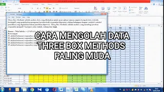 Cara Mengolah Data Three Box Methods Sangat Mudah