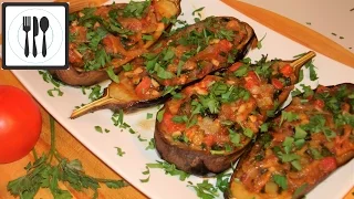 IMAM BAYALDA - stuffed eggplants in Turkish. Eggplants with tomatoes and garlic.IMAM BAYILDI