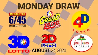 Lotto Result August 24 2020 (EZ2, SWERTRES, STL, 4D, 6/45, 6/55)