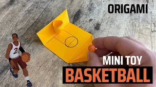 ORIGAMI BASKETBALL TOY EASY DIY CRAFT TUTORIAL | ANTISTRESS PAPER TOY BASKETBALL ORIGAMI SLAM DUNK