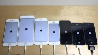 iPhone 6S vs. 6 Plus vs. 6 vs. 5S vs. 5 vs. 4S vs. 4 - Speed Test!