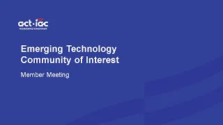 ACT-IAC Emerging Technology COI March 2024 on USDA Data Strategy