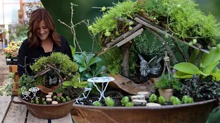 Shade Fairy Garden w/ DIY Living Moss Roof! 🧚🌿💚 // Garden Answer