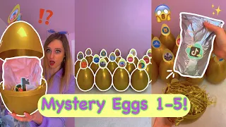 [ASMR] Opening Giant GOLDEN Mystery Eggs!!😱🥚✨| Eggs 1-5🫢 (BTS, Miraculous, Disney & more!🤫)