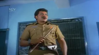 Strict Police Prabhakar Kadak Warning For Everyone In Police Station | Tiger Kannada Movie Scene