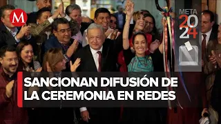 INE ordena a AMLO borrar publicaciones de la entrega de bastón de mando