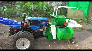 Обзор комбайна для уборки кукурузы мотоблоком. mini corn harvester(4K/UHD) перезалив