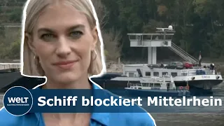 WASSERSTÄNDE AUF REKORDTIEF: Emmerich liegt unter Nullmarke - Schiff blockiert Mittelrhein