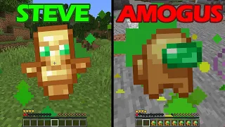 how steve vs amogus playing minecraft