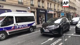 Macron leaves his house in convoy