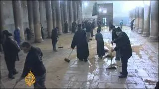 Priests scuffle at Bethlehem church